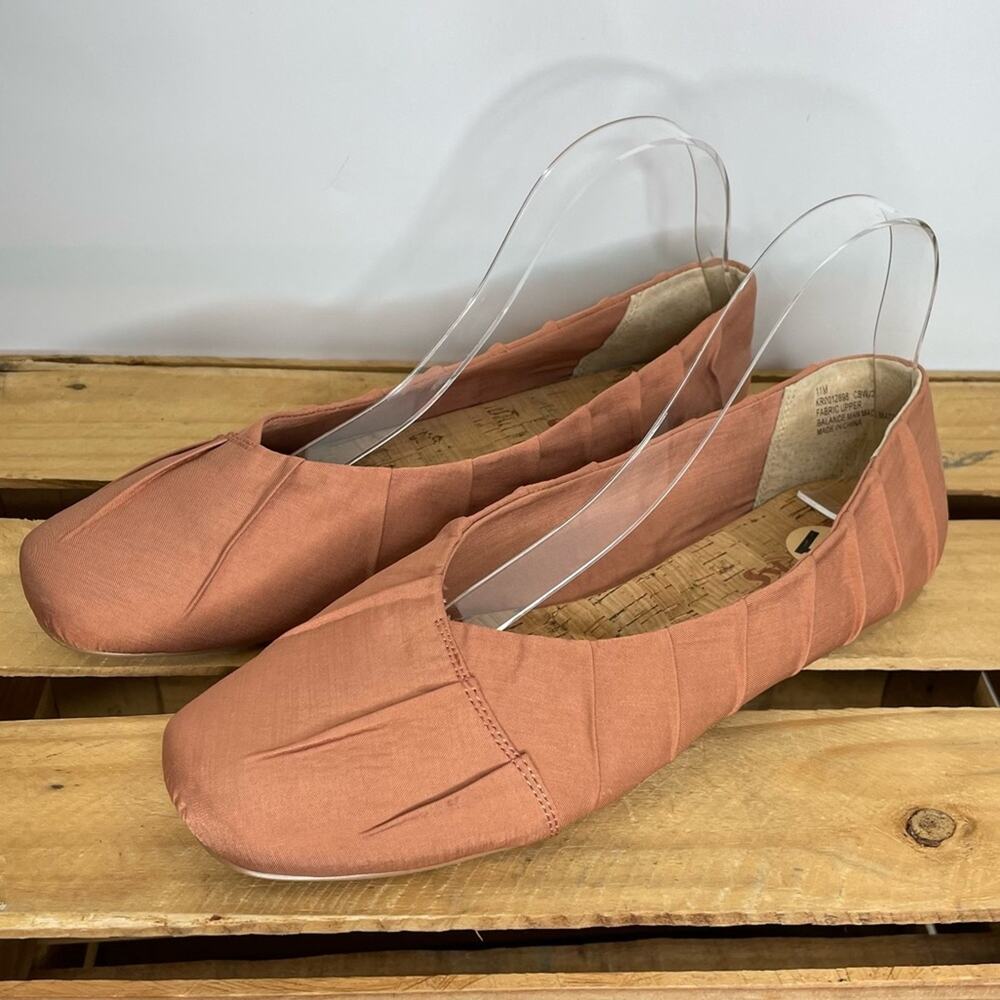 Kork-Ease Korks Palmer pleated ballet flats rust rose mauve size 11